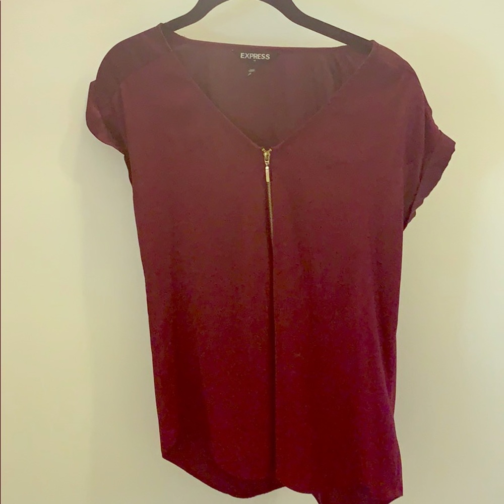 Express front zipper business casual shirt